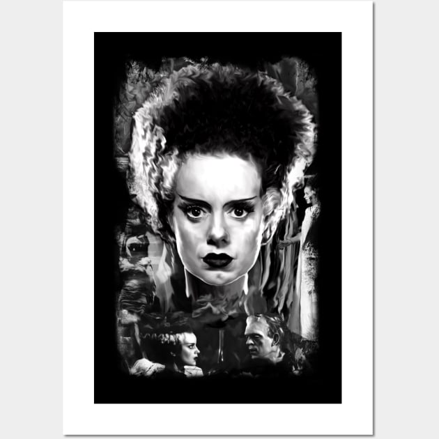 The Bride of Frankenstein "She's Alive!!!" Wall Art by xenomorphicpress